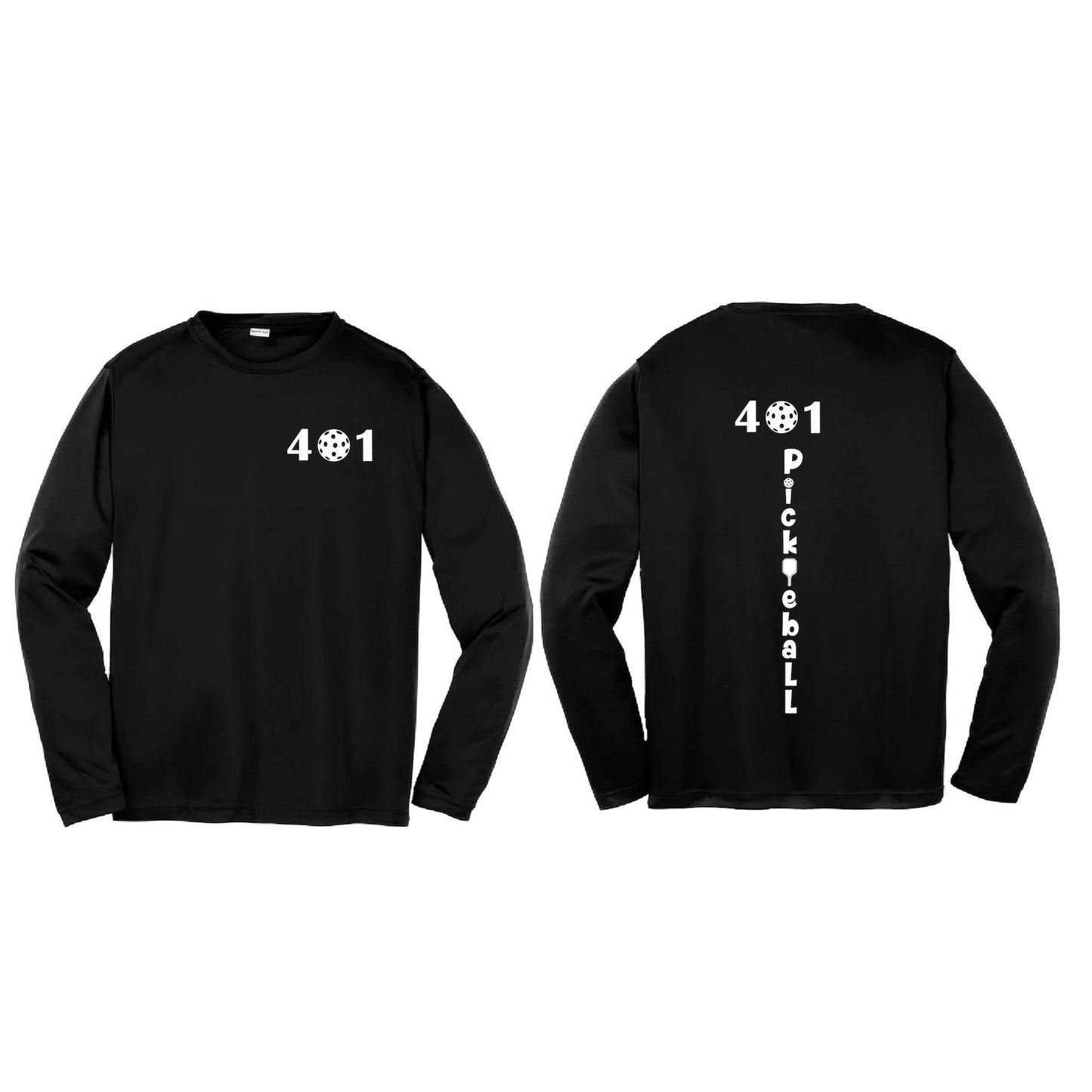 401 Rhode Island Pickleball Club | Youth Long Sleeve Pickleball Performance T-Shirts | 100% Polyester