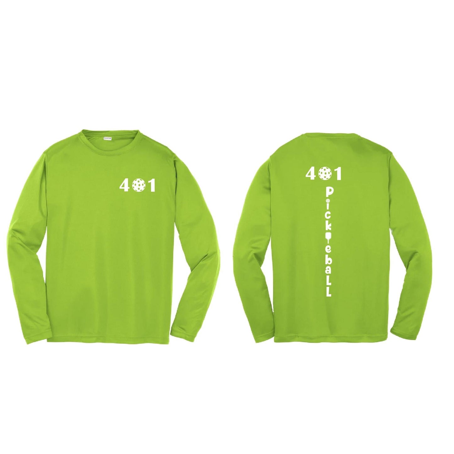 401 Rhode Island Pickleball Club | Youth Long Sleeve Pickleball Performance T-Shirts | 100% Polyester