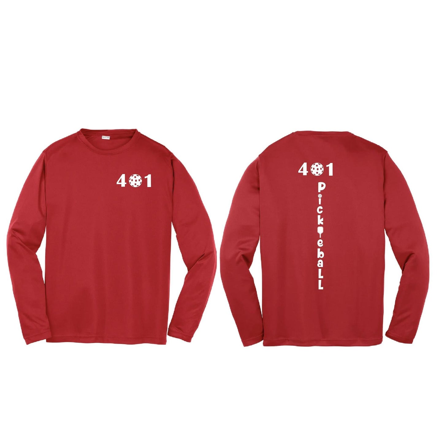 401 Rhode Island Pickleball Club | Youth Long Sleeve Pickleball Performance T-Shirts | 100% Polyester