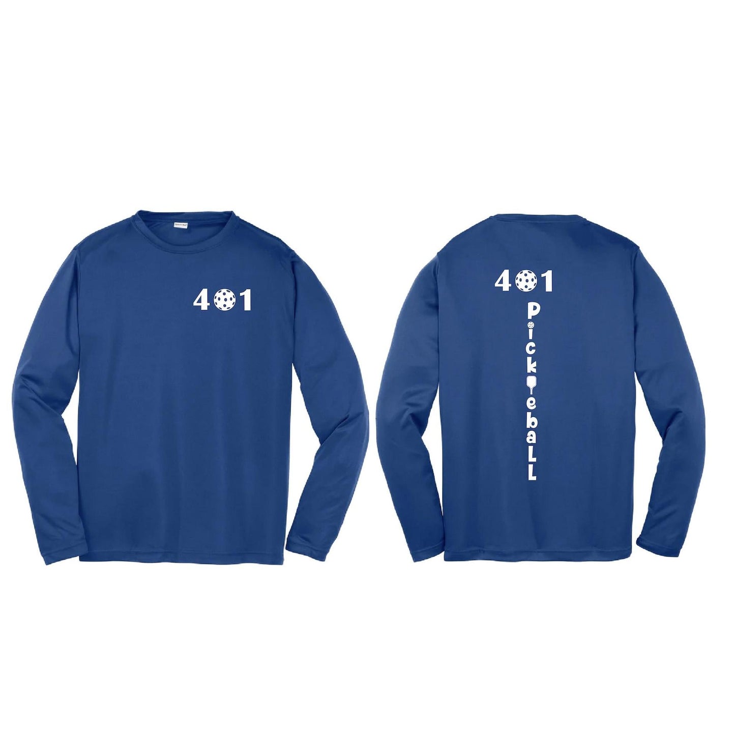 401 Rhode Island Pickleball Club | Youth Long Sleeve Pickleball Performance T-Shirts | 100% Polyester