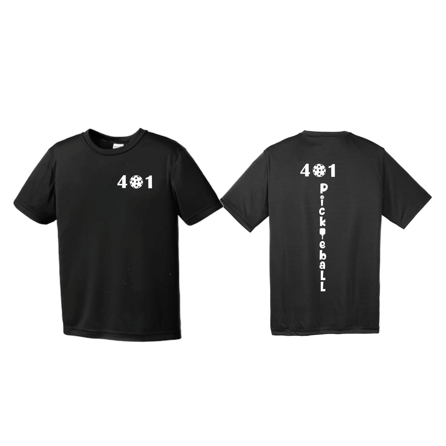 401 Rhode Island Pickleball Club | Youth Short Sleeve Pickleball Performance T-Shirts | 100% Polyester