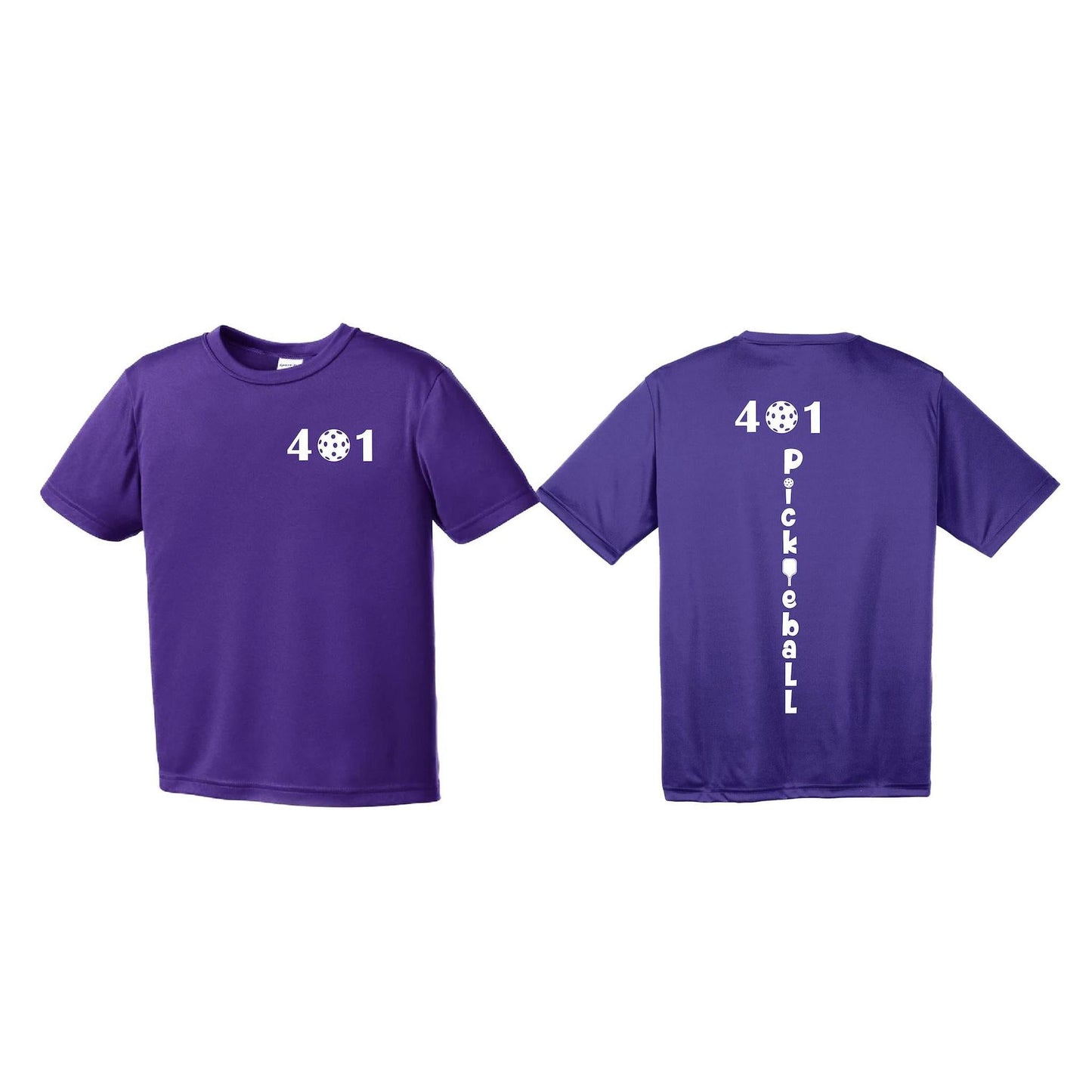 401 Rhode Island Pickleball Club | Youth Short Sleeve Pickleball Performance T-Shirts | 100% Polyester