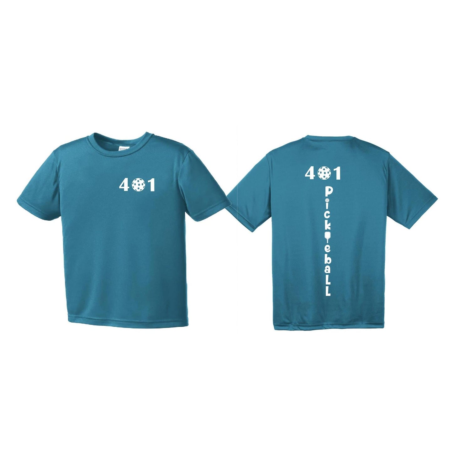 401 Rhode Island Pickleball Club | Youth Short Sleeve Pickleball Performance T-Shirts | 100% Polyester