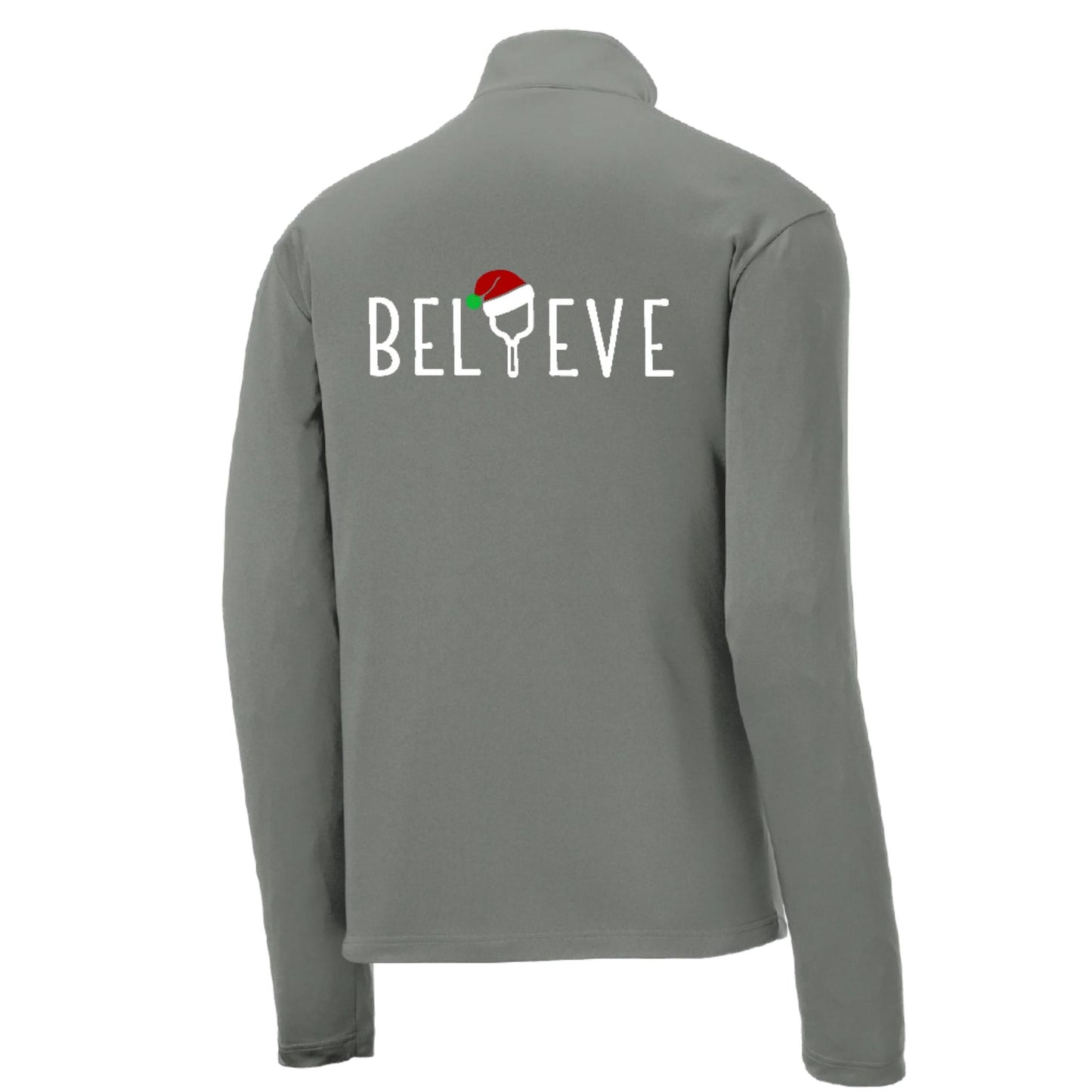 Believe | Men's 1/4 Zip Long Sleeve Pullover Athletic Performance Shirt | 100% Polyester