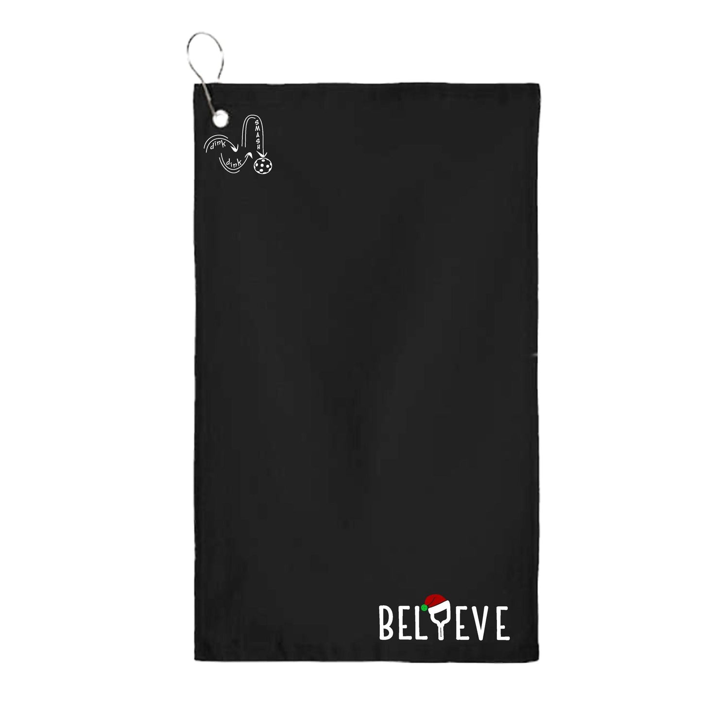 Believe | Pickleball Court Towels | Grommeted 100% Cotton Terry Velour