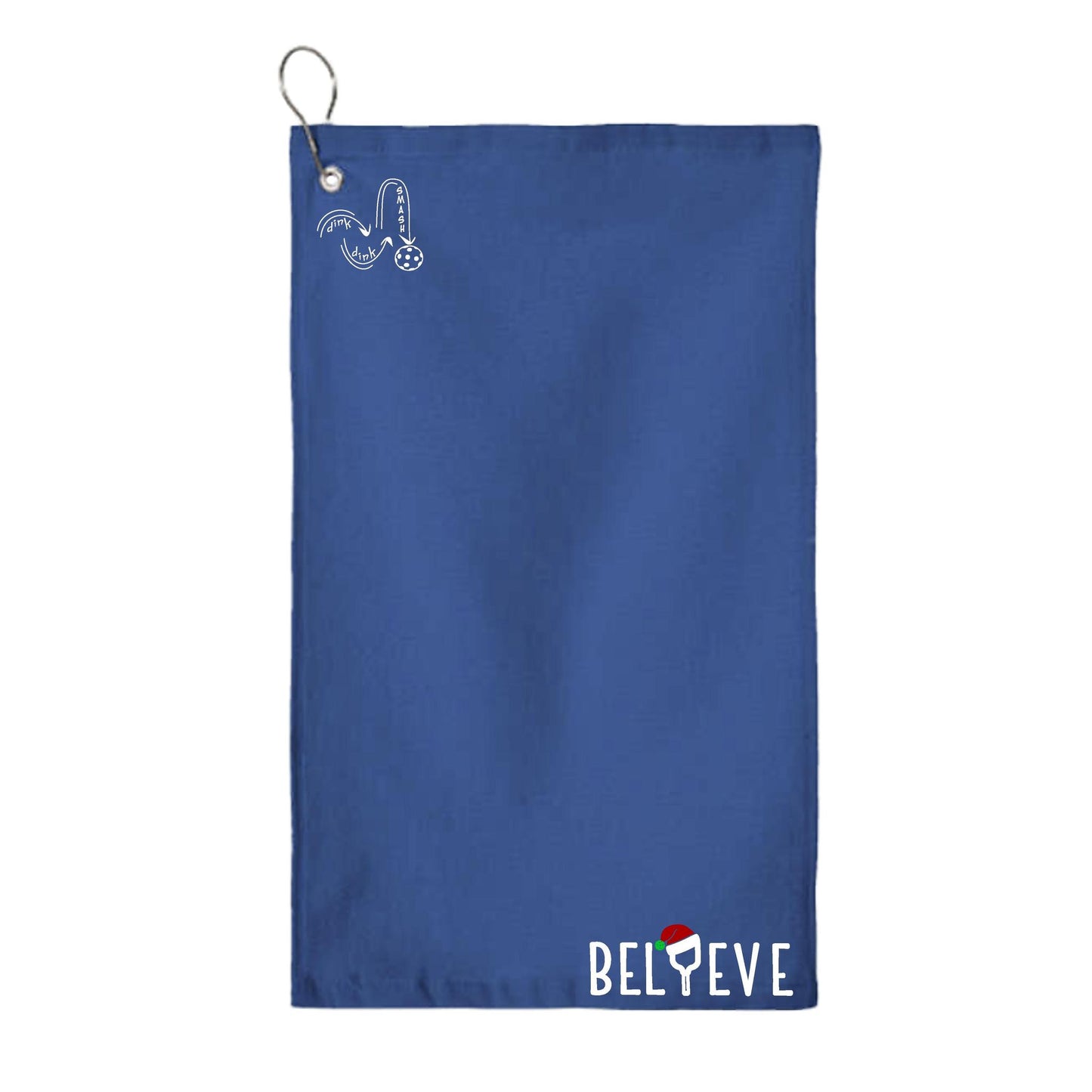 Believe | Pickleball Court Towels | Grommeted 100% Cotton Terry Velour