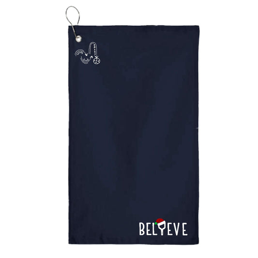 Believe | Pickleball Court Towels | Grommeted 100% Cotton Terry Velour