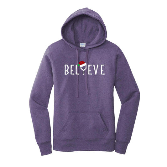 Believe | Women’s Fitted Hoodie Pickleball Sweatshirt | 50% Cotton 50% Poly Fleece