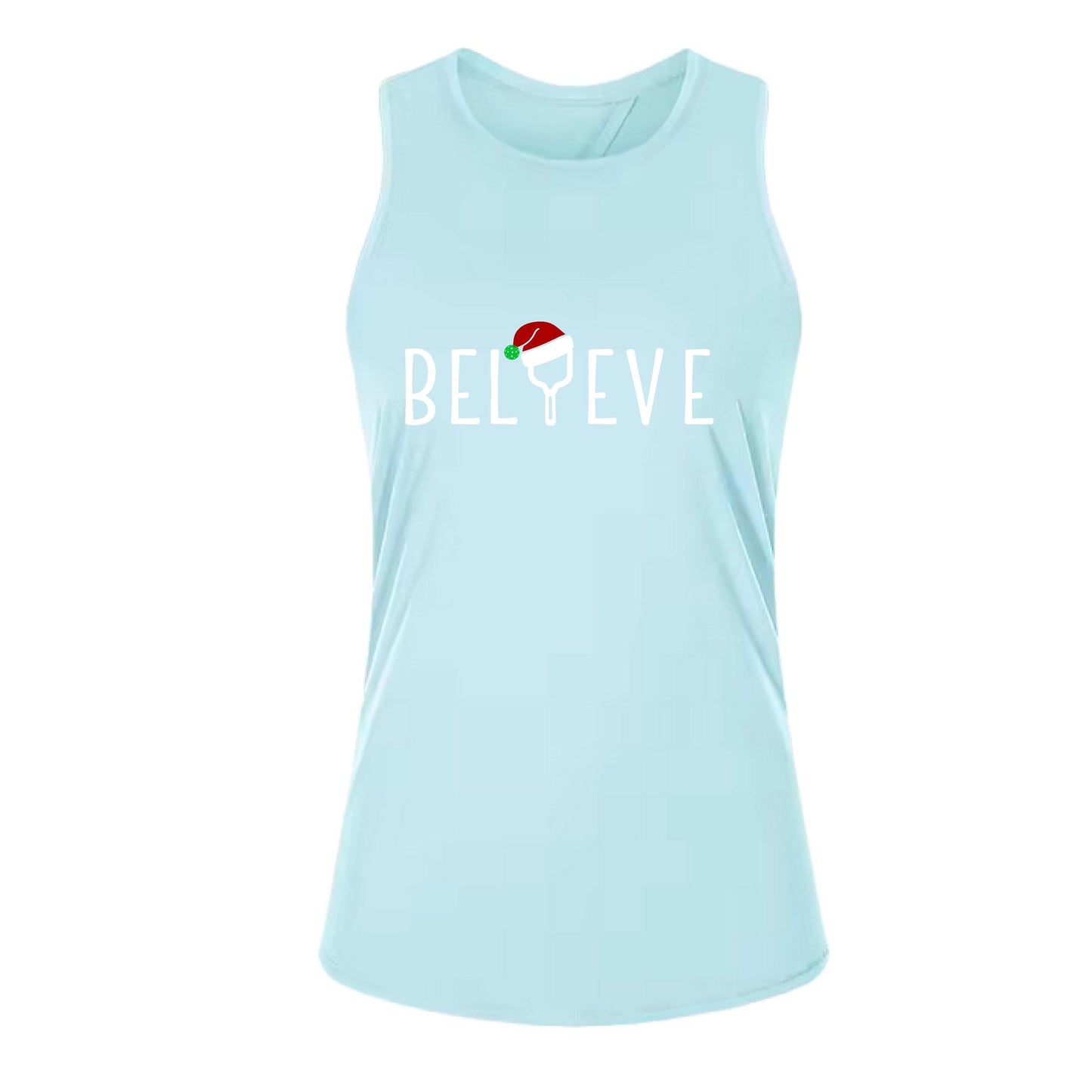 Believe | Women's Split Back or Tied Back Pickleball Performance Tank | 80/20 Nylon Spandex Mix