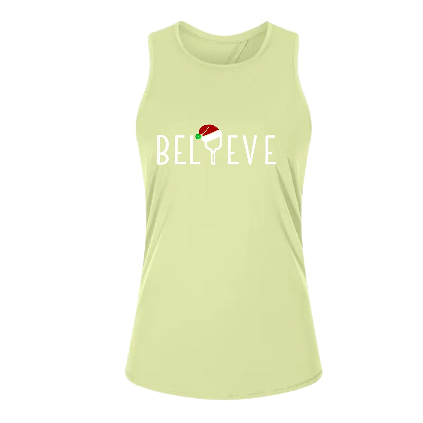 Believe | Women's Split Back or Tied Back Pickleball Performance Tank | 80/20 Nylon Spandex Mix