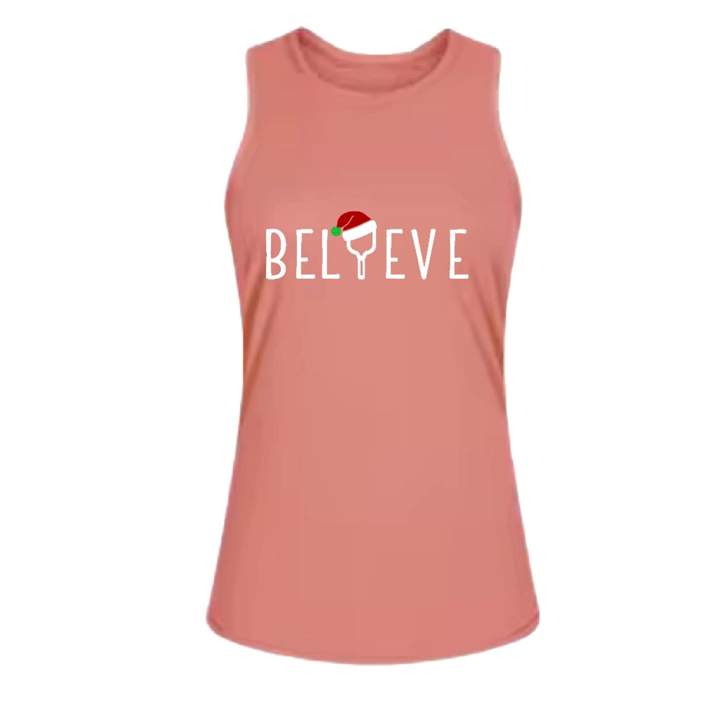 Believe | Women's Split Back or Tied Back Pickleball Performance Tank | 80/20 Nylon Spandex Mix