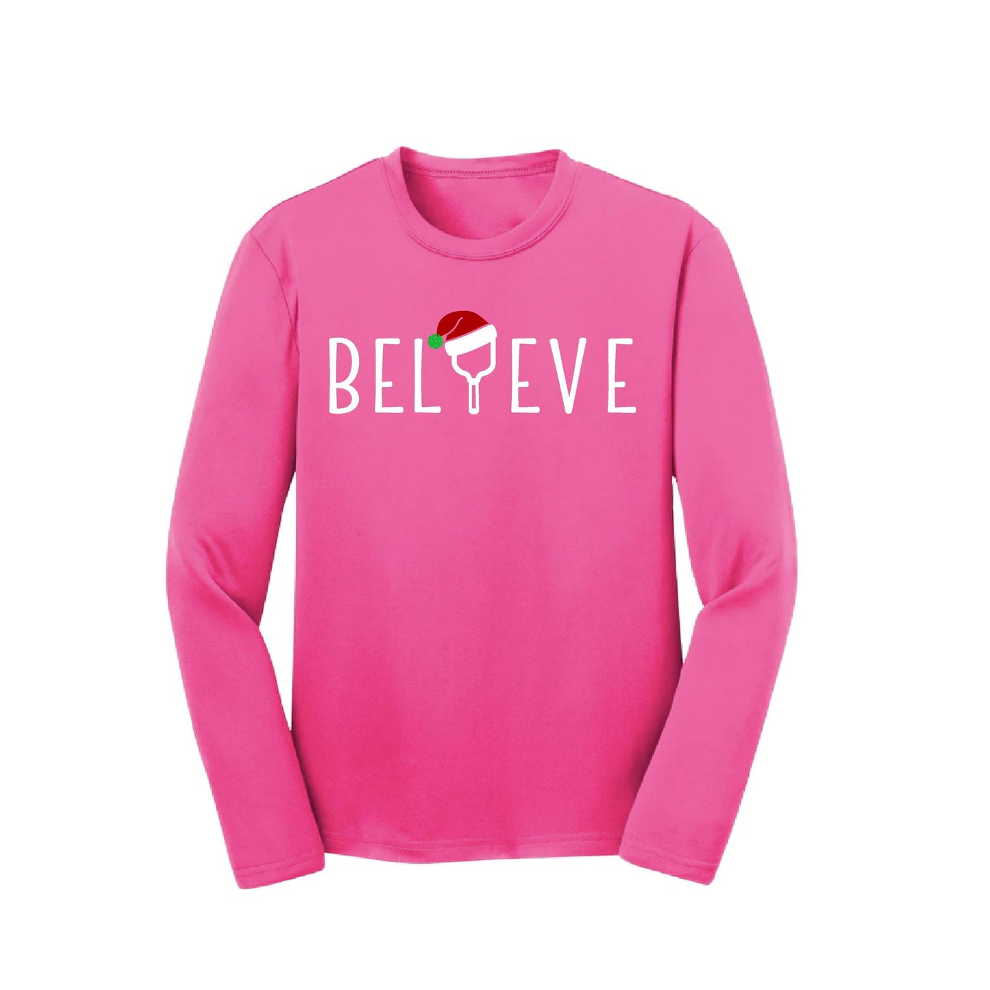 Believe | Youth Long Sleeve Pickleball Performance T-Shirts | 100% Polyester