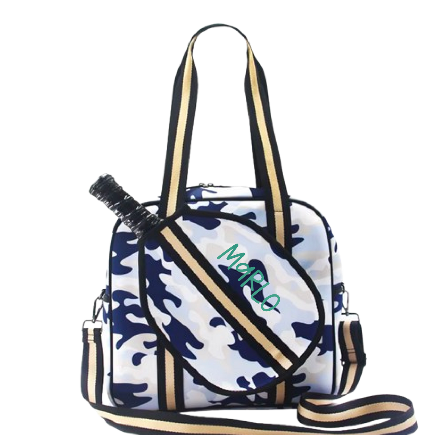 "Blue Splinter" Blue Camo Pickleball Sports Bag (Free Customization) | Medium Size Court Bag