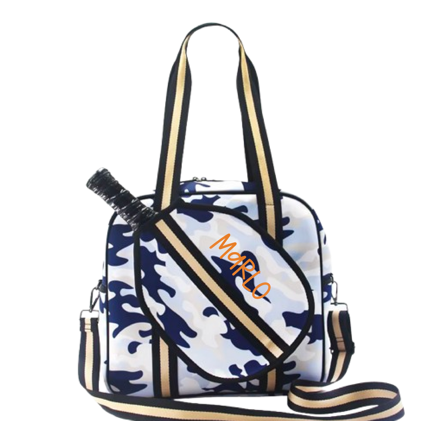 "Blue Splinter" Blue Camo Pickleball Sports Bag (Free Customization) | Medium Size Court Bag