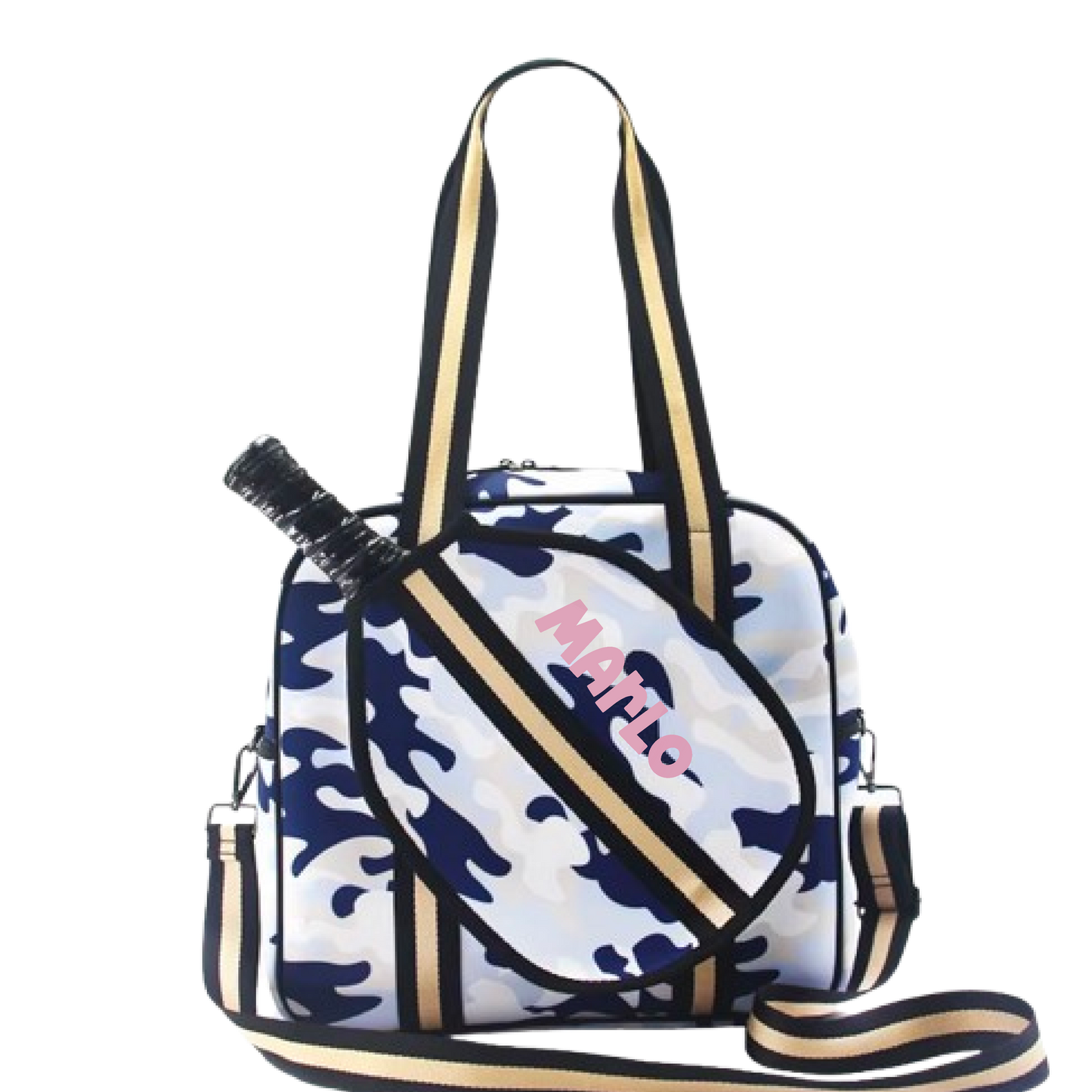 "Blue Splinter" Blue Camo Pickleball Sports Bag (Free Customization) | Medium Size Court Bag