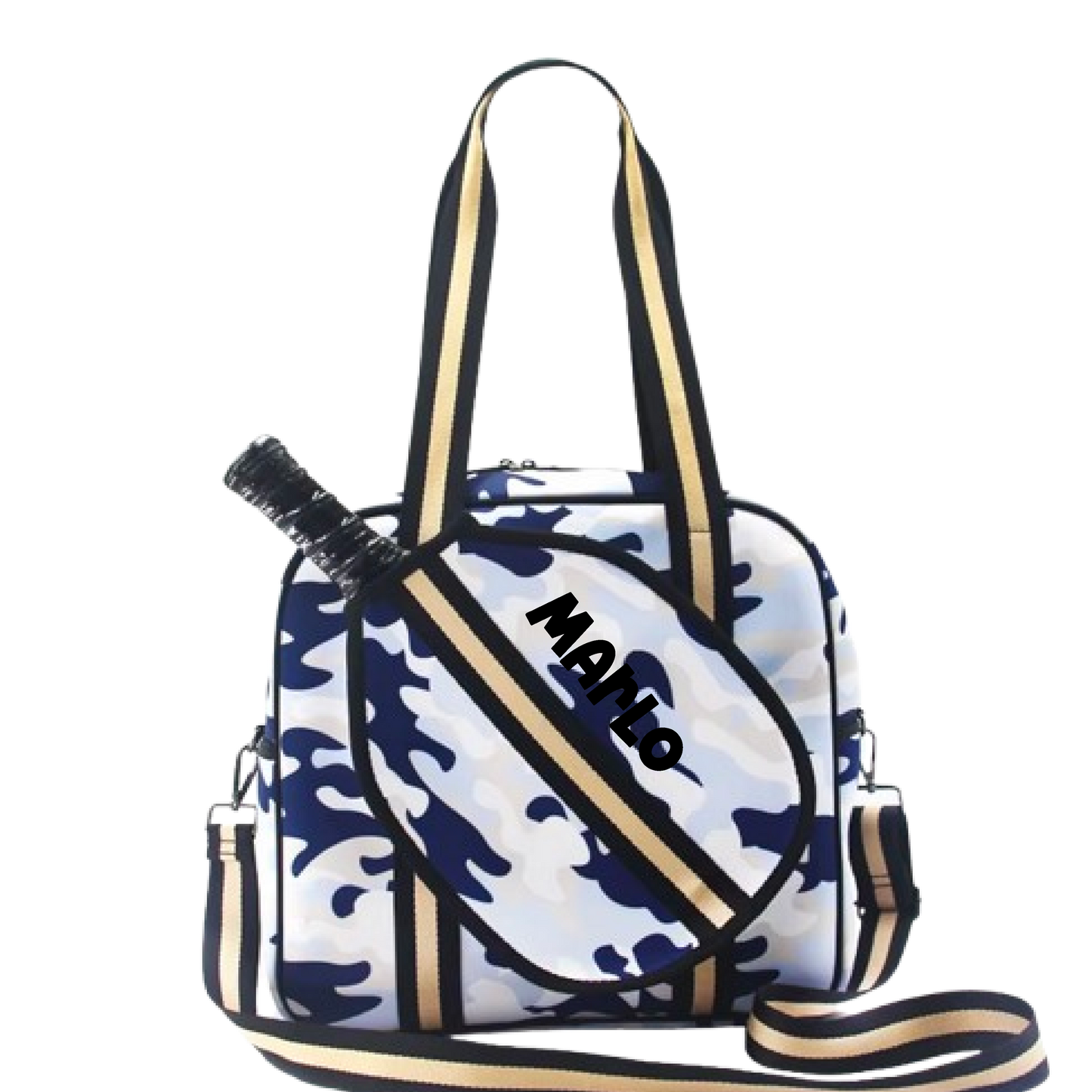 "Blue Splinter" Blue Camo Pickleball Sports Bag (Free Customization) | Medium Size Court Bag