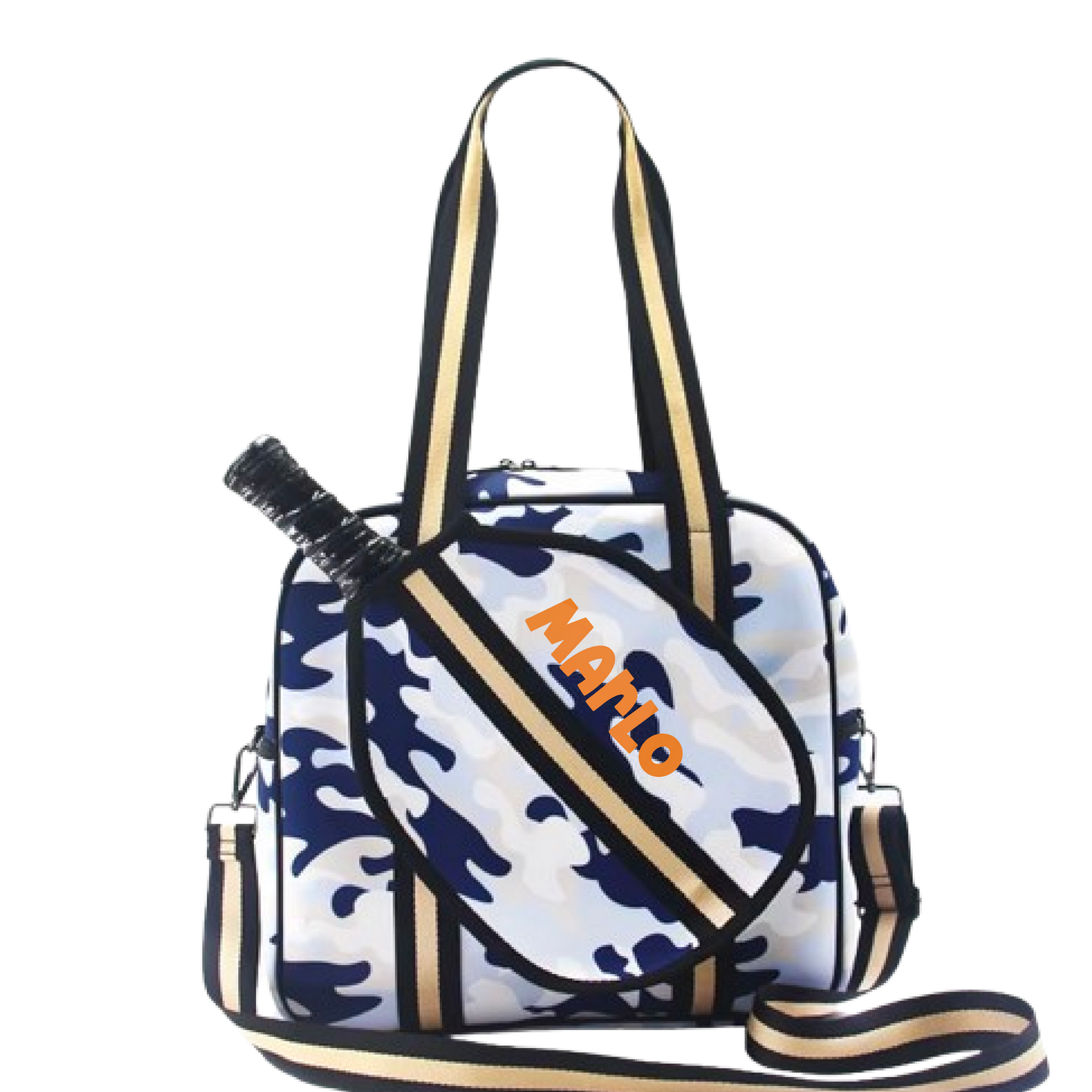 "Blue Splinter" Blue Camo Pickleball Sports Bag (Free Customization) | Medium Size Court Bag