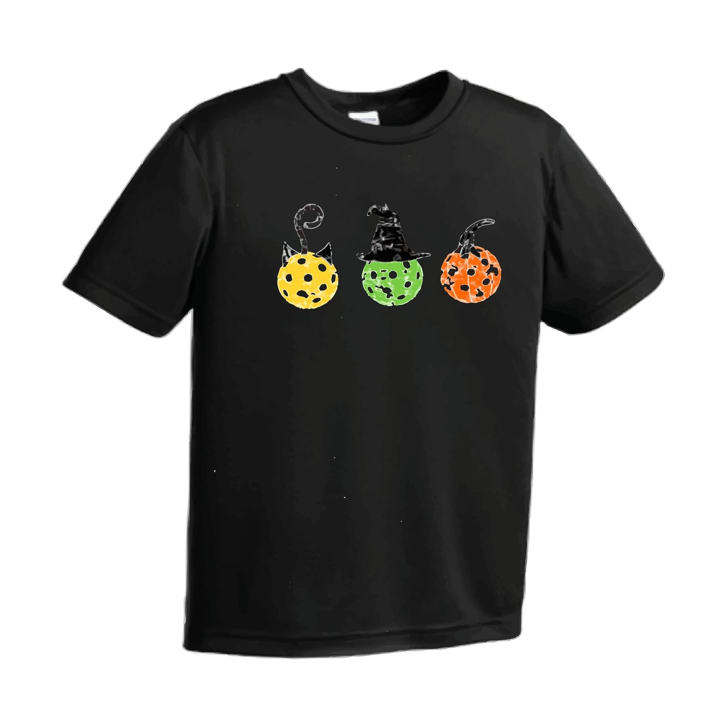 Cat Witch Pumpkin | Men's Short Sleeve Athletic Performance T-Shirt | 100% Polyester