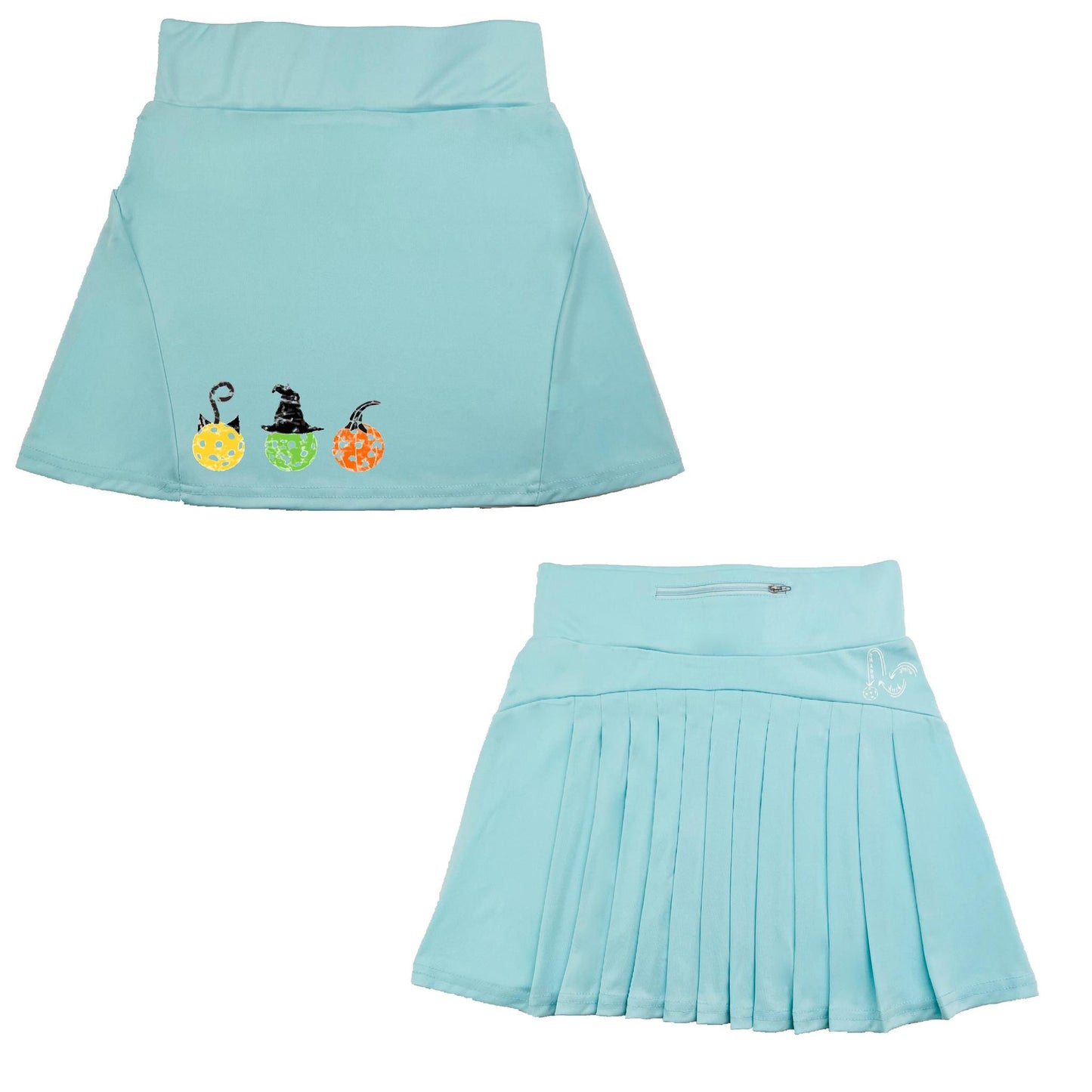 Cat Witch Pumpkin | Women's Flirty Pickleball Skort