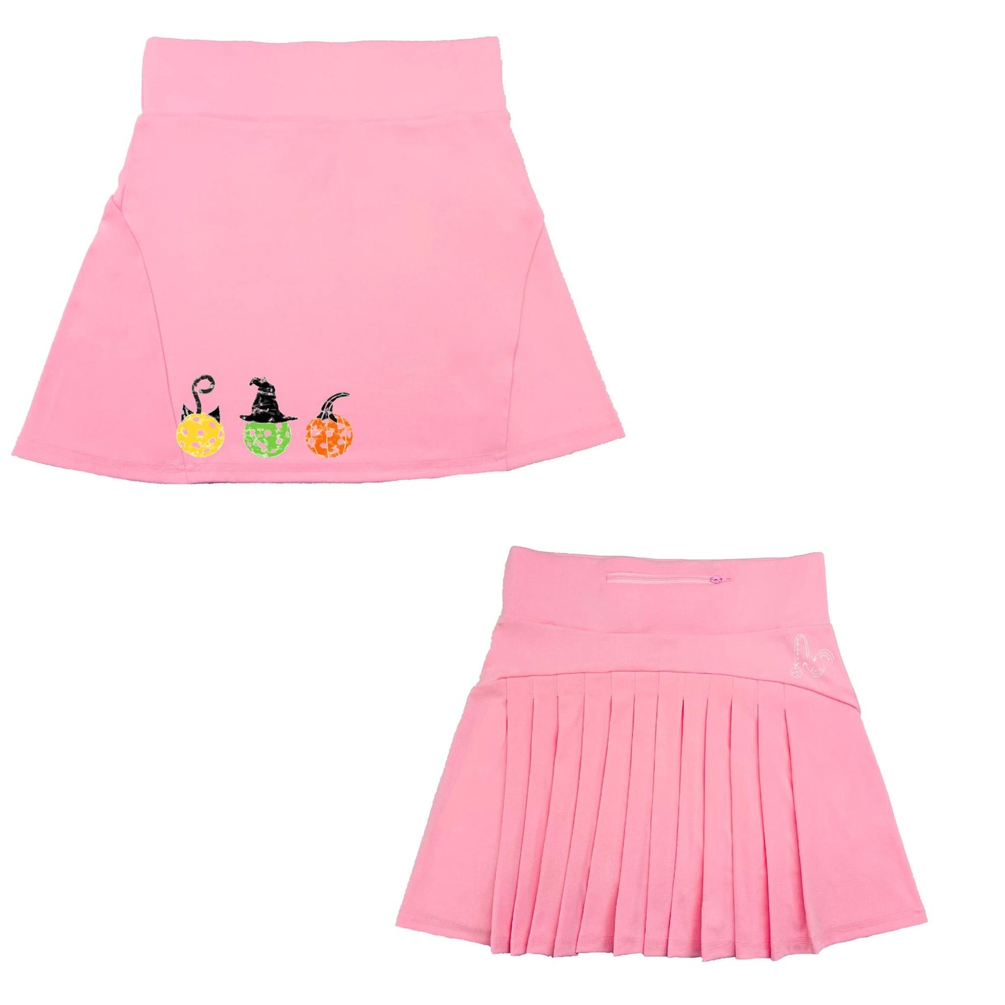 Cat Witch Pumpkin | Women's Flirty Pickleball Skort
