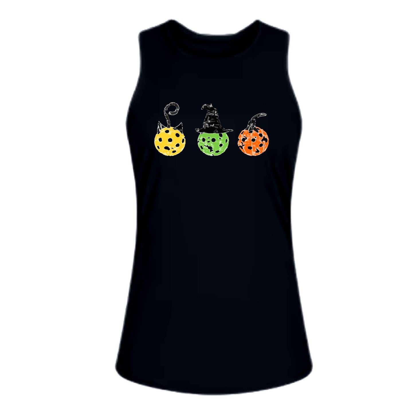 Cat Witch Pumpkin | Women's Split Back or Tied Back Pickleball Performance Tank | 80/20 Nylon Spandex Mix