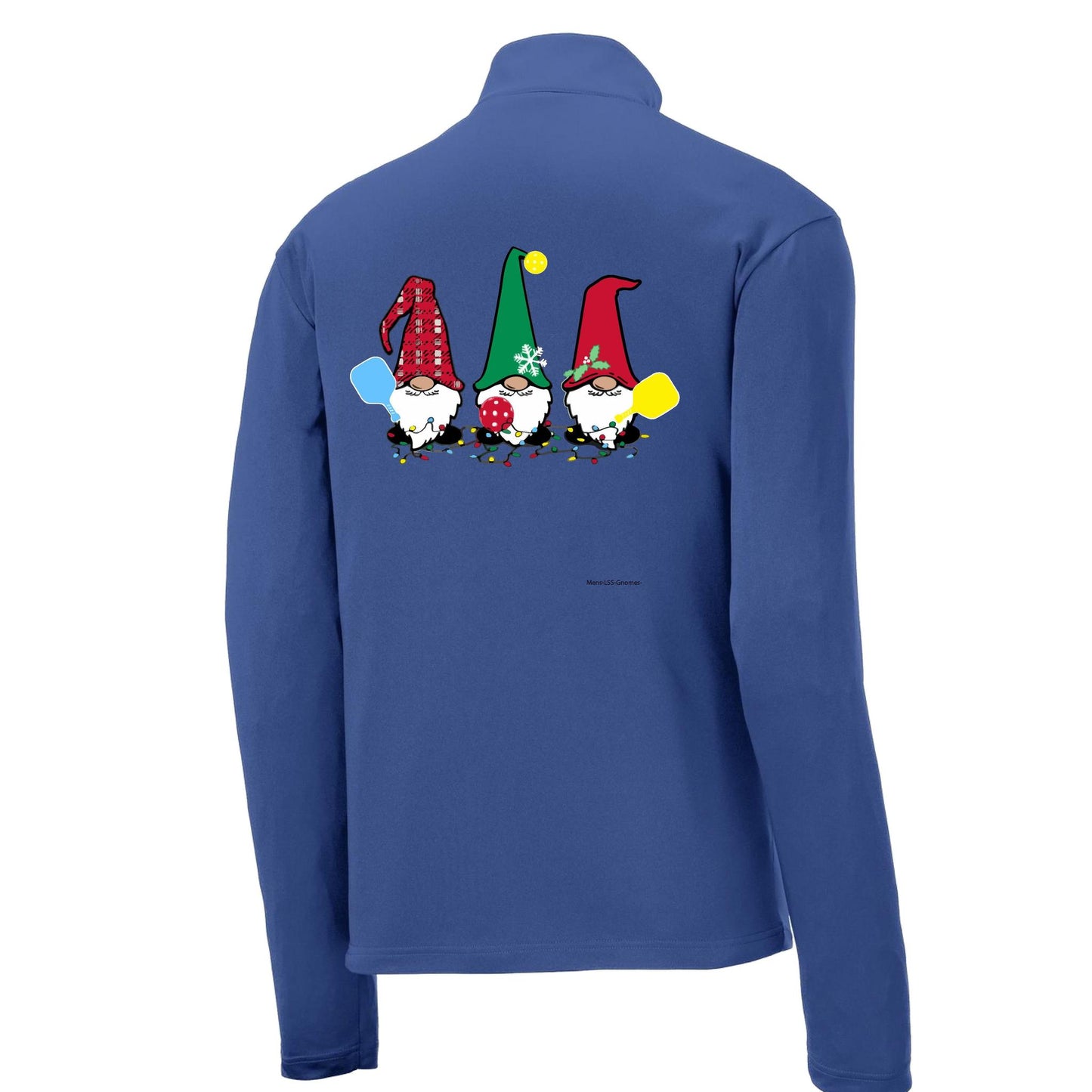 Christmas Gnomes | Men's 1/4 Zip Long Sleeve Pullover Athletic Performance Shirt | 100% Polyester