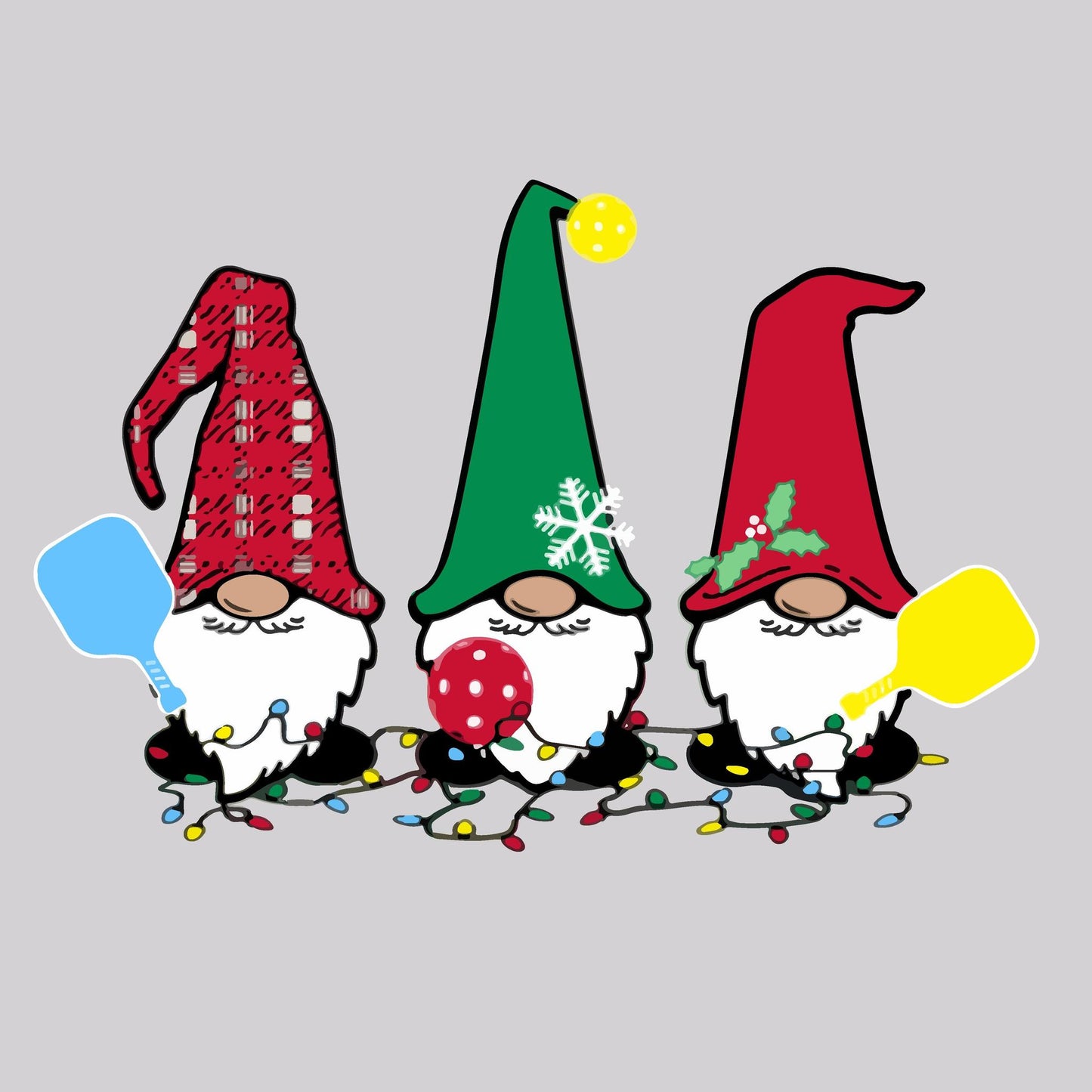 Christmas Gnomes | Men's 1/4 Zip Long Sleeve Pullover Athletic Performance Shirt | 100% Polyester