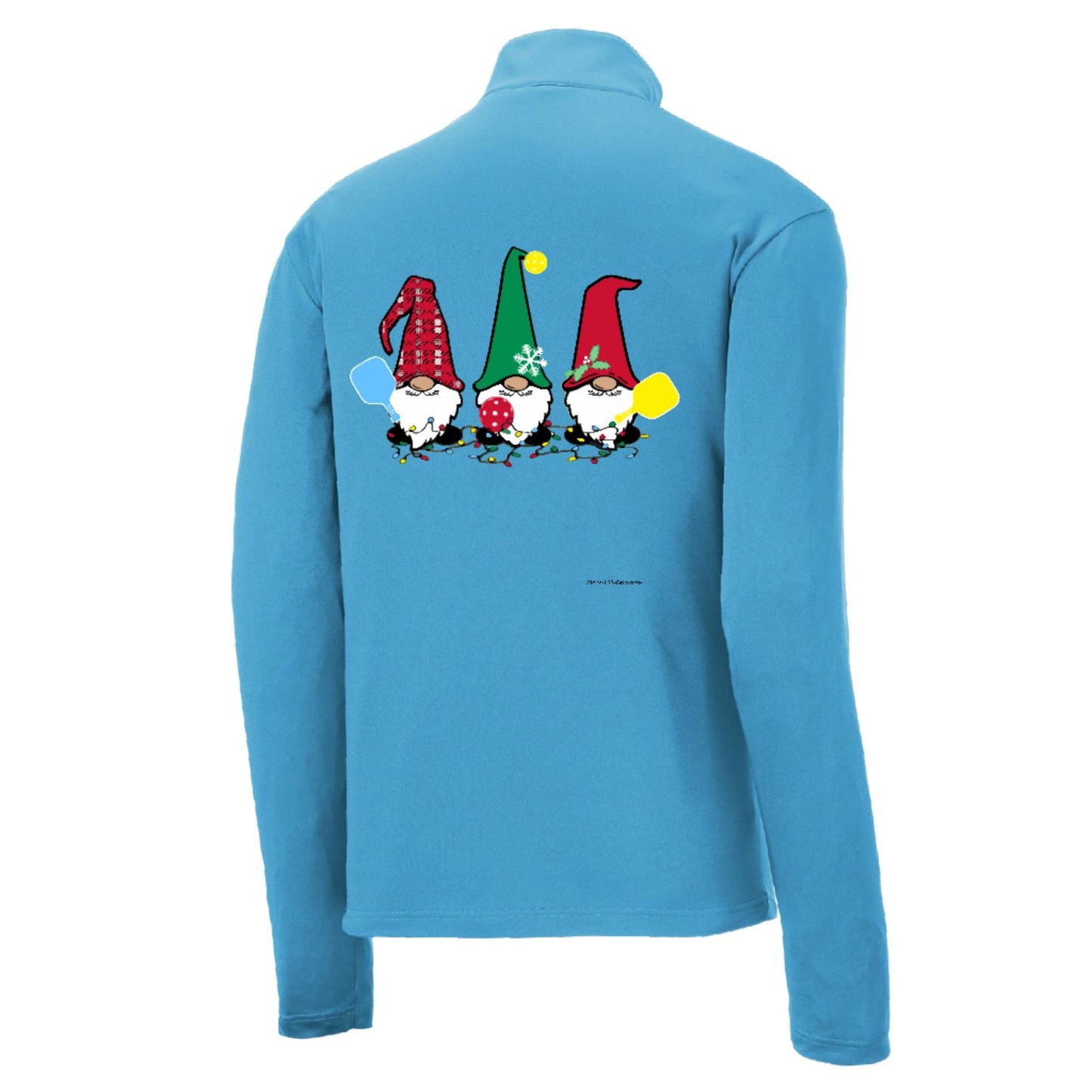 Christmas Gnomes | Men's 1/4 Zip Long Sleeve Pullover Athletic Performance Shirt | 100% Polyester