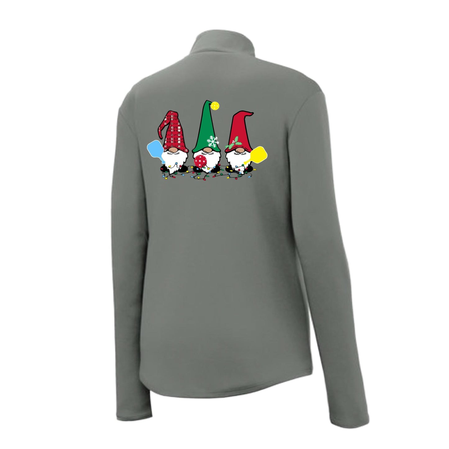 Christmas Gnomes | Women's 1/4 Zip Pickleball Performance Pullover Shirt | 100% Polyester