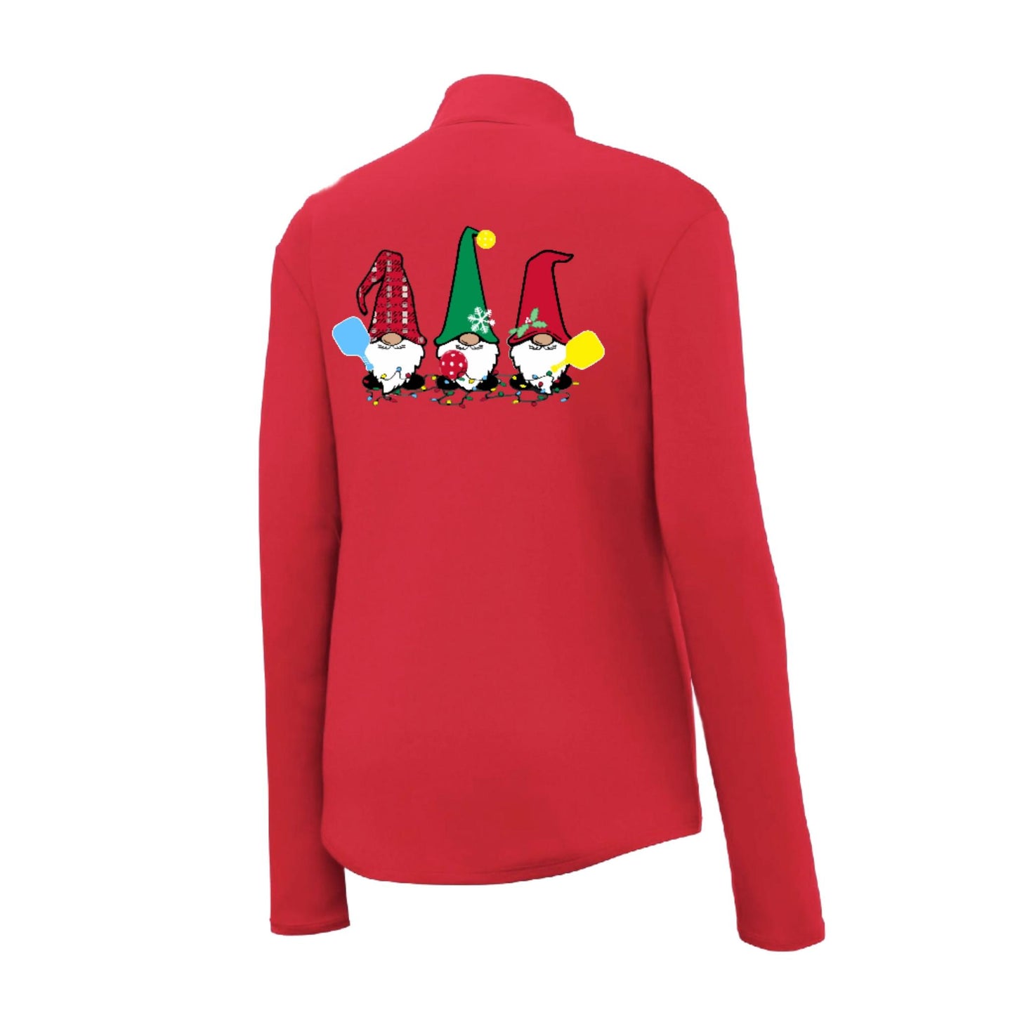 Christmas Gnomes | Women's 1/4 Zip Pickleball Performance Pullover Shirt | 100% Polyester