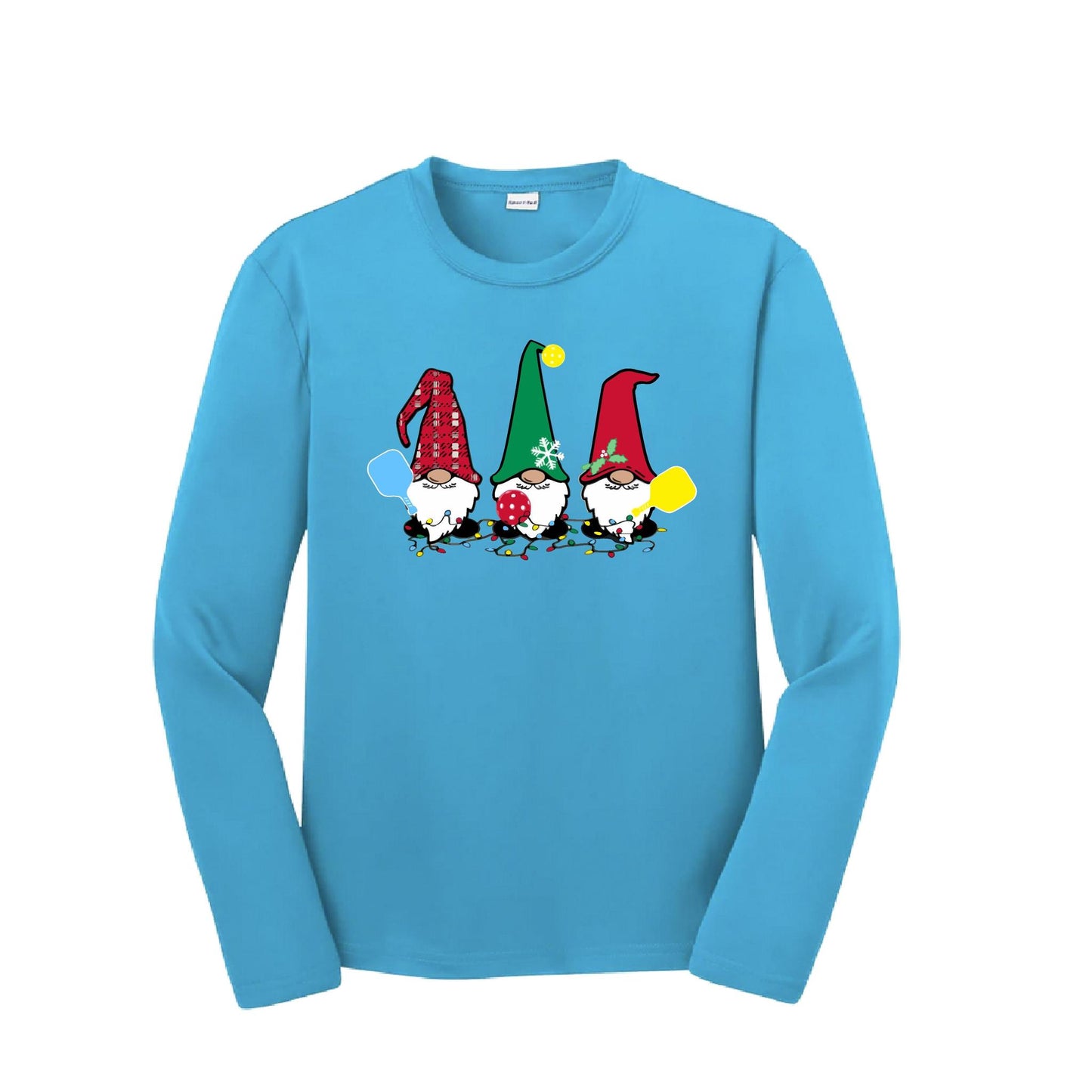 Christmas Gnomes | Youth Long Sleeve Pickleball Performance T-Shirts | 100% Polyester
