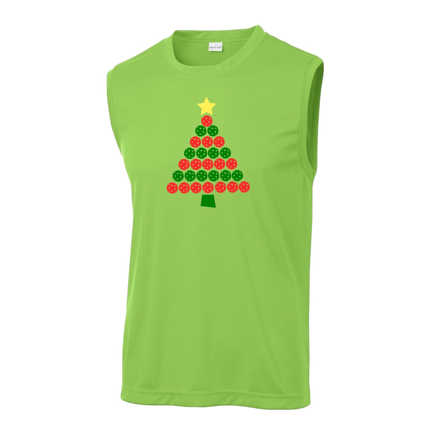 Christmas Tree | Men's Sleeveless Athletic Performance T-Shirt | 100% Polyester