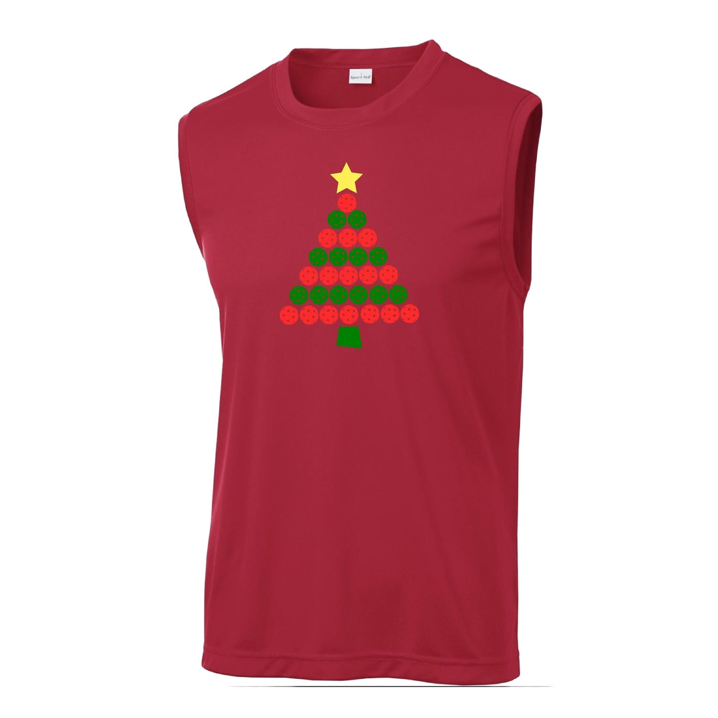 Christmas Tree | Men's Sleeveless Athletic Performance T-Shirt | 100% Polyester