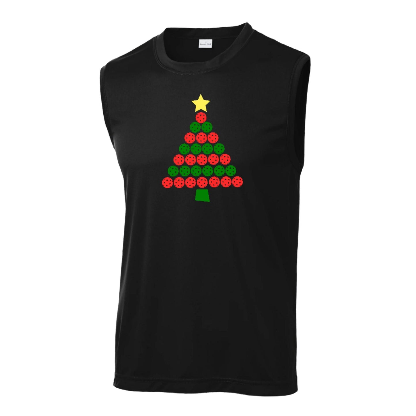 Christmas Tree | Men's Sleeveless Athletic Performance T-Shirt | 100% Polyester