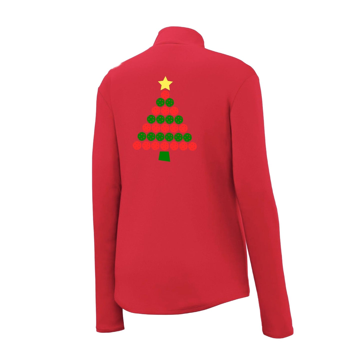 Christmas Tree | Women's 1/4 Zip Pickleball Performance Pullover Shirt | 100% Polyester