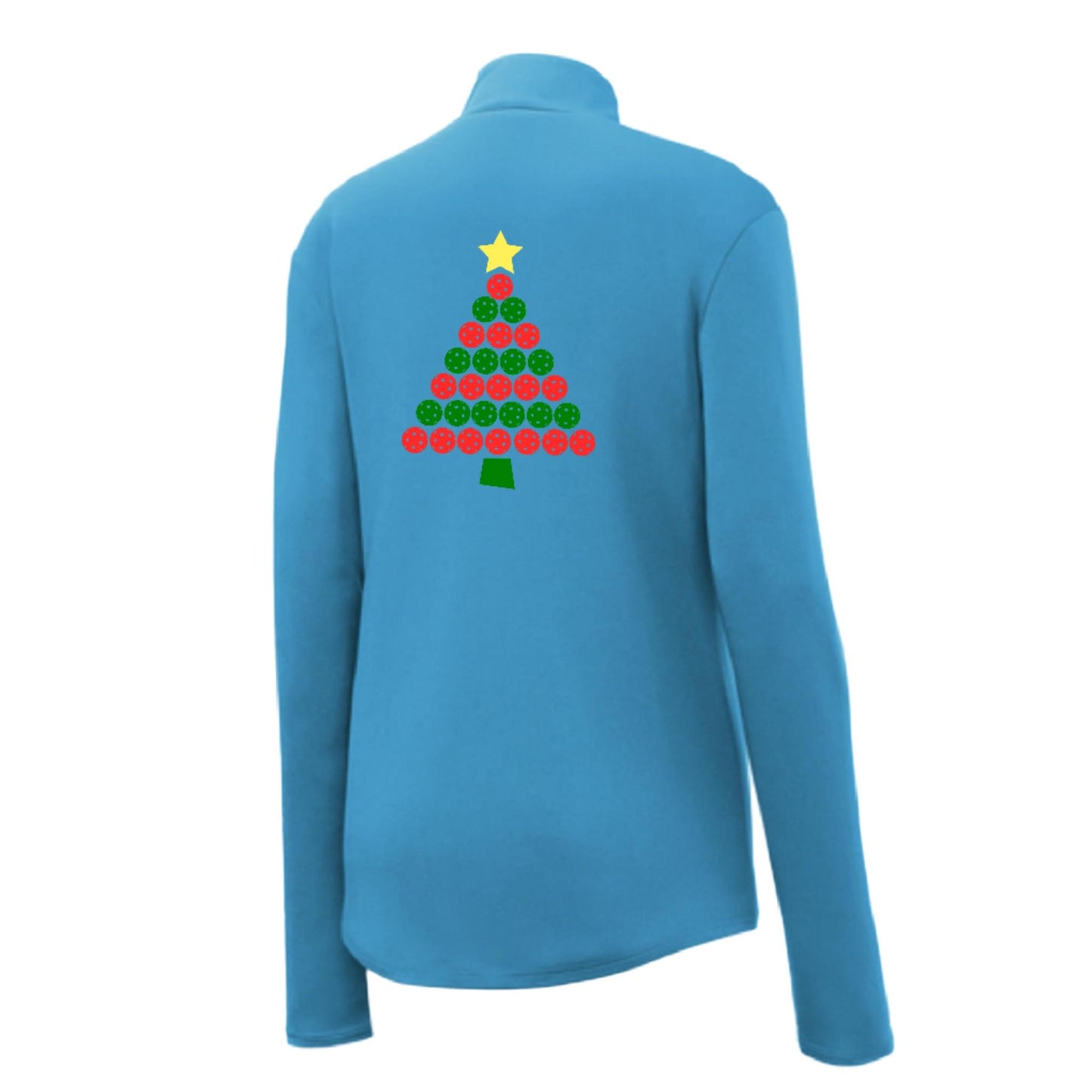 Christmas Tree | Women's 1/4 Zip Pickleball Performance Pullover Shirt | 100% Polyester