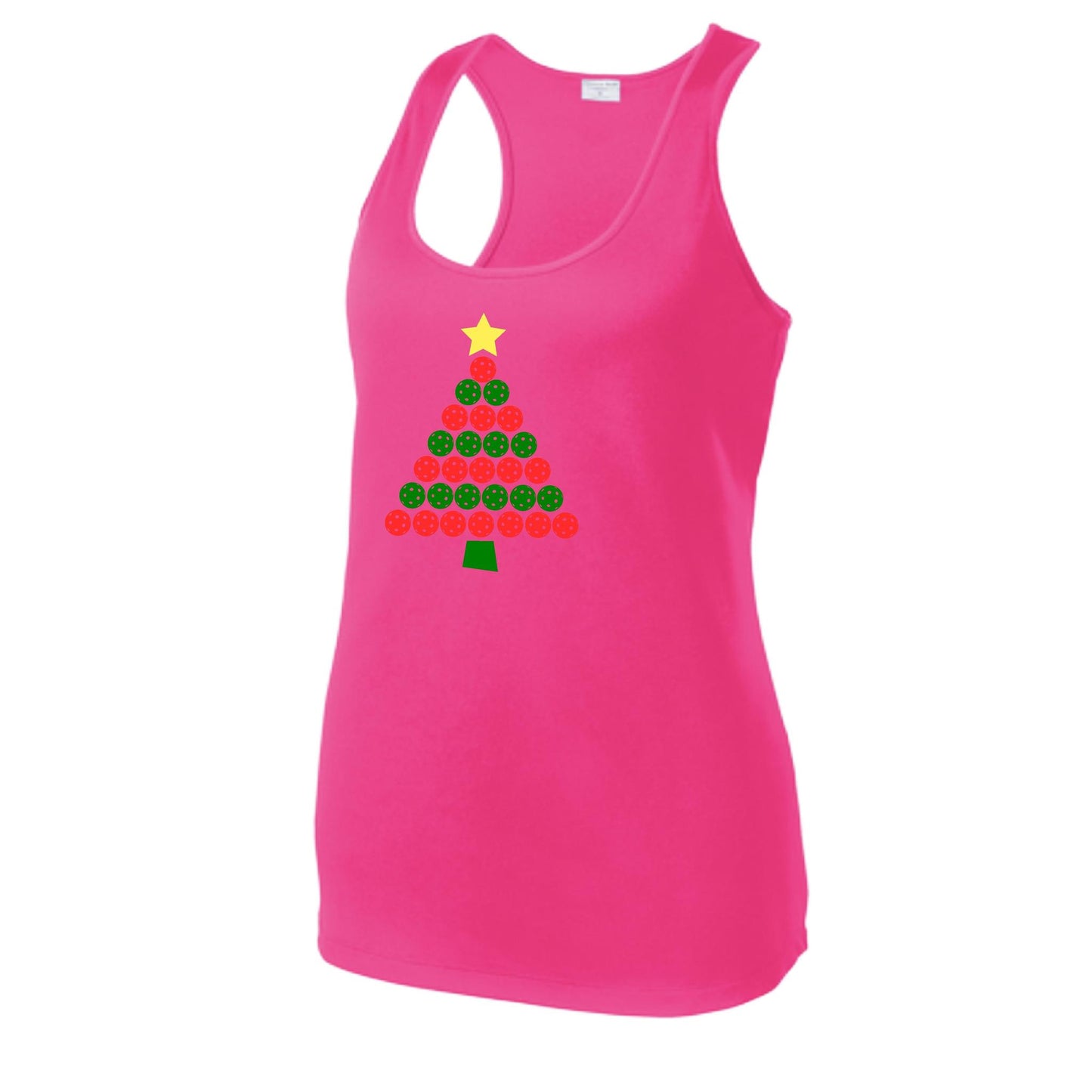 Christmas Tree | Women's Racerback Pickleball Performance Tank | 100% Polyester