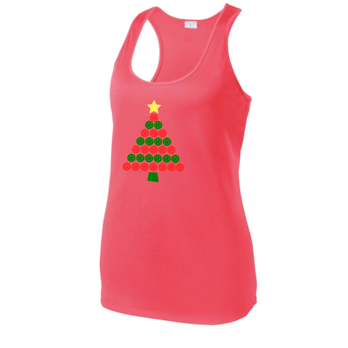 Christmas Tree | Women's Racerback Pickleball Performance Tank | 100% Polyester