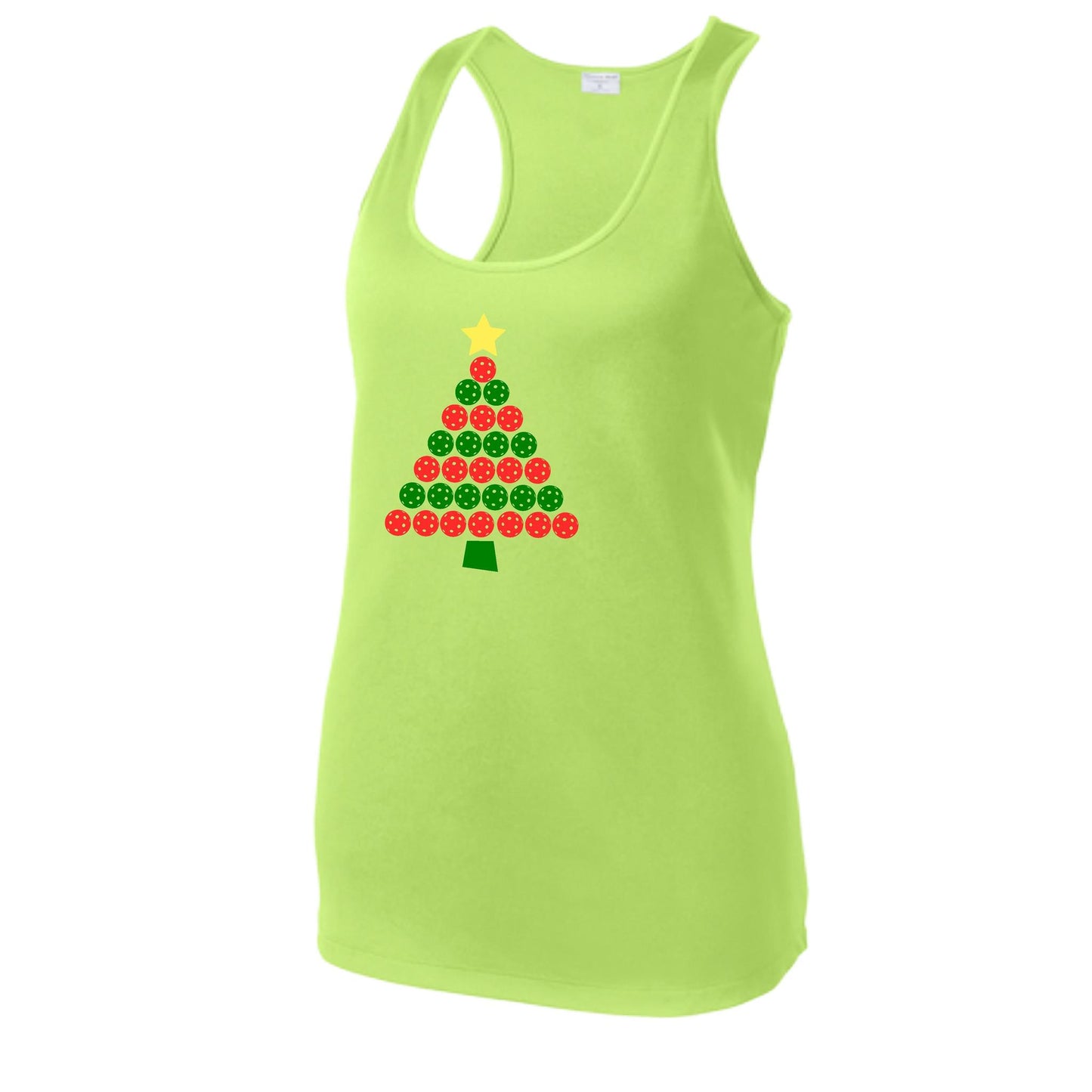 Christmas Tree | Women's Racerback Pickleball Performance Tank | 100% Polyester