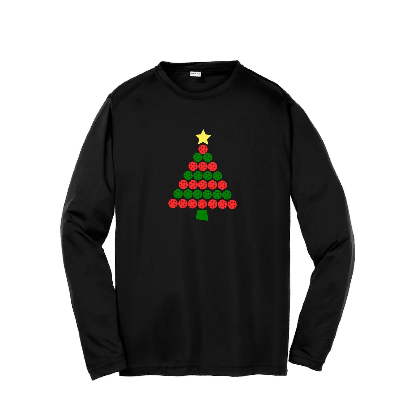 Christmas Tree | Youth Long Sleeve Pickleball Performance T-Shirts | 100% Polyester