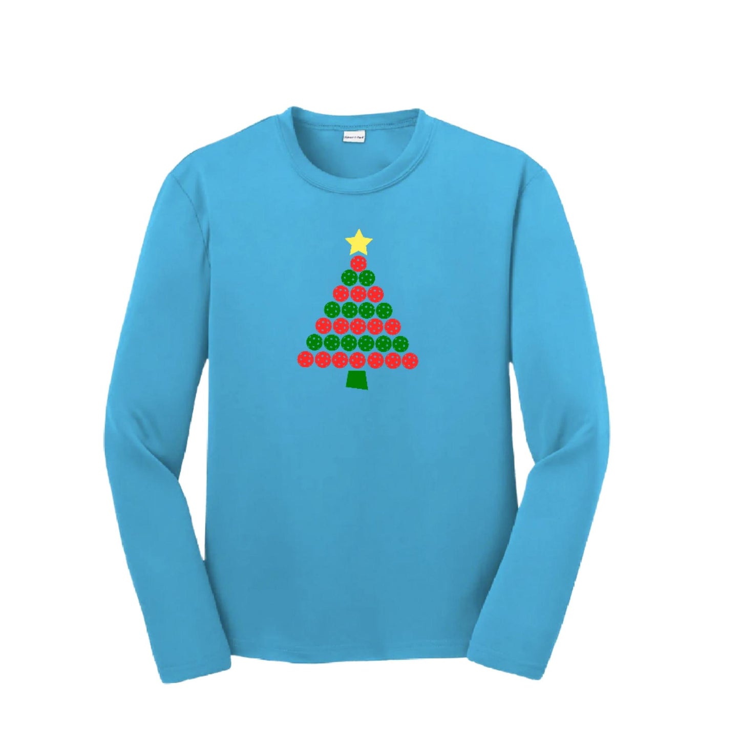 Christmas Tree | Youth Long Sleeve Pickleball Performance T-Shirts | 100% Polyester