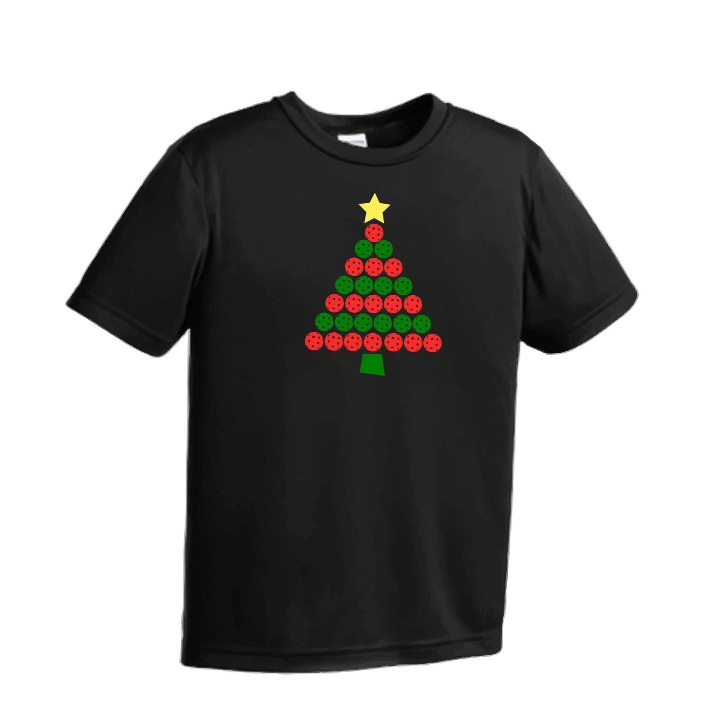 Christmas Tree | Youth Short Sleeve Pickleball Performance T-Shirts | 100% Polyester