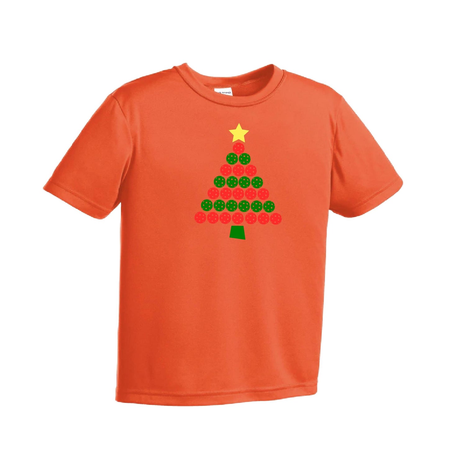 Christmas Tree | Youth Short Sleeve Pickleball Performance T-Shirts | 100% Polyester