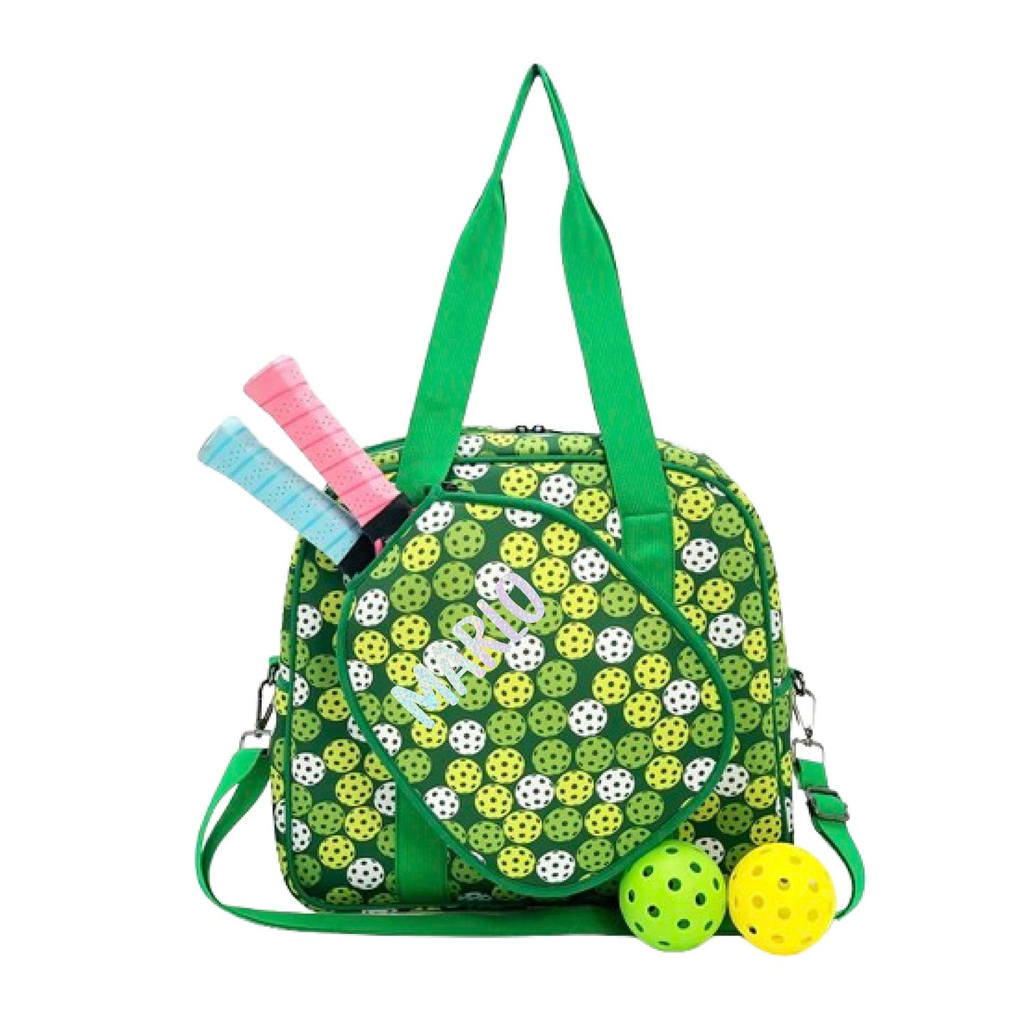 "Citrus Slice" Green and Yellow Pickleball Bag (Free Customization) | Pickleball Sports Bag | Medium Size Court Bag