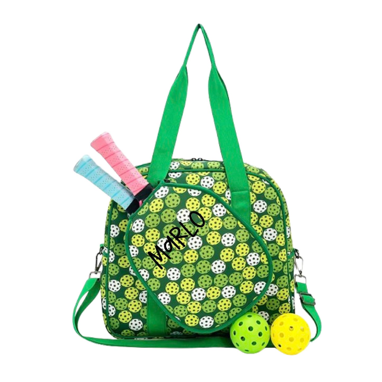 "Citrus Slice" Green and Yellow Pickleball Bag (Free Customization) | Pickleball Sports Bag | Medium Size Court Bag