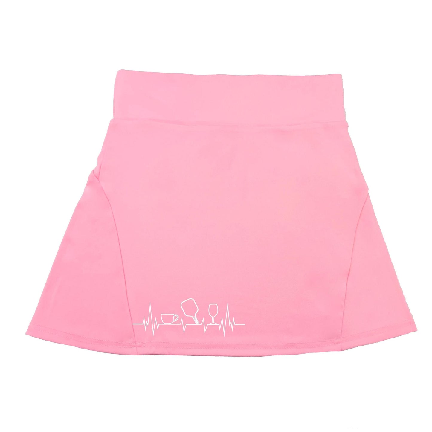 Coffee, Pickleball, Wine Heartbeat EGK | Women's Flirty Pickleball Skort