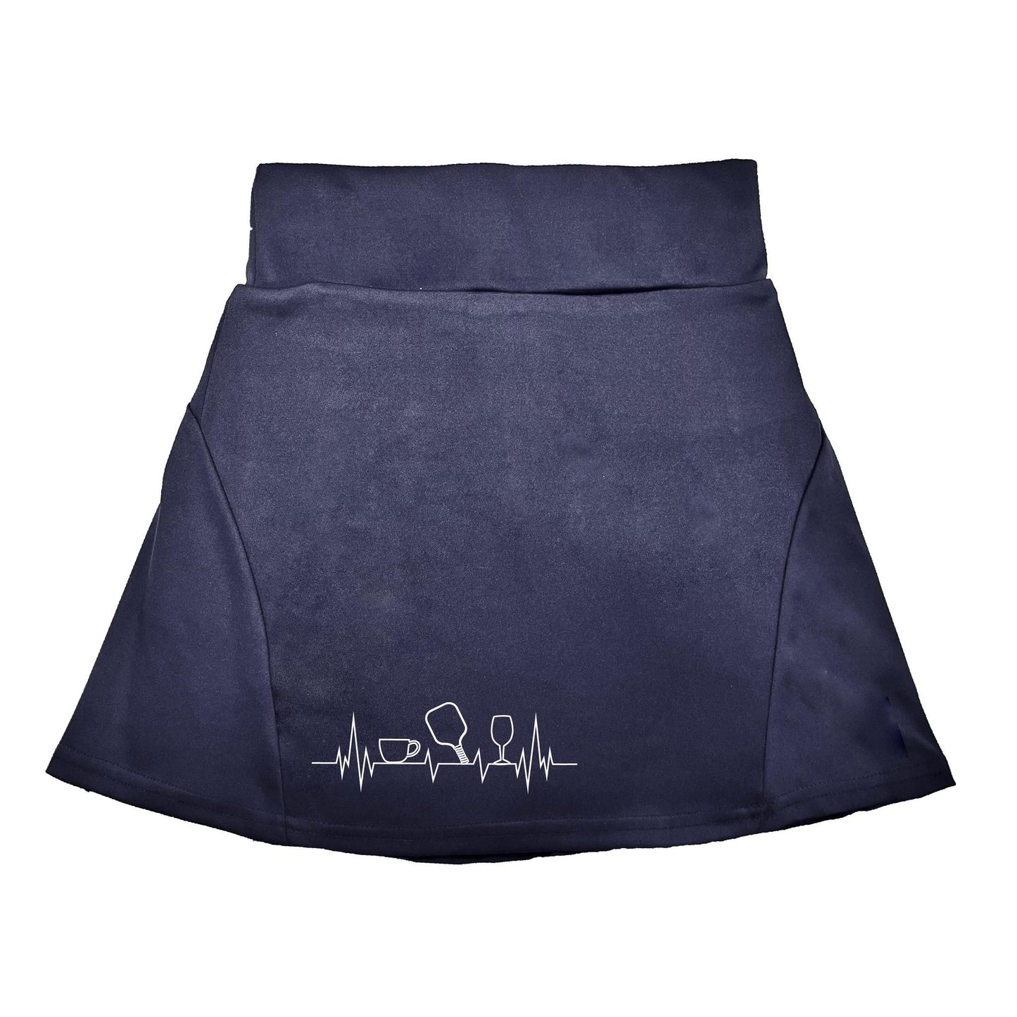 Coffee, Pickleball, Wine Heartbeat EGK | Women's Flirty Pickleball Skort