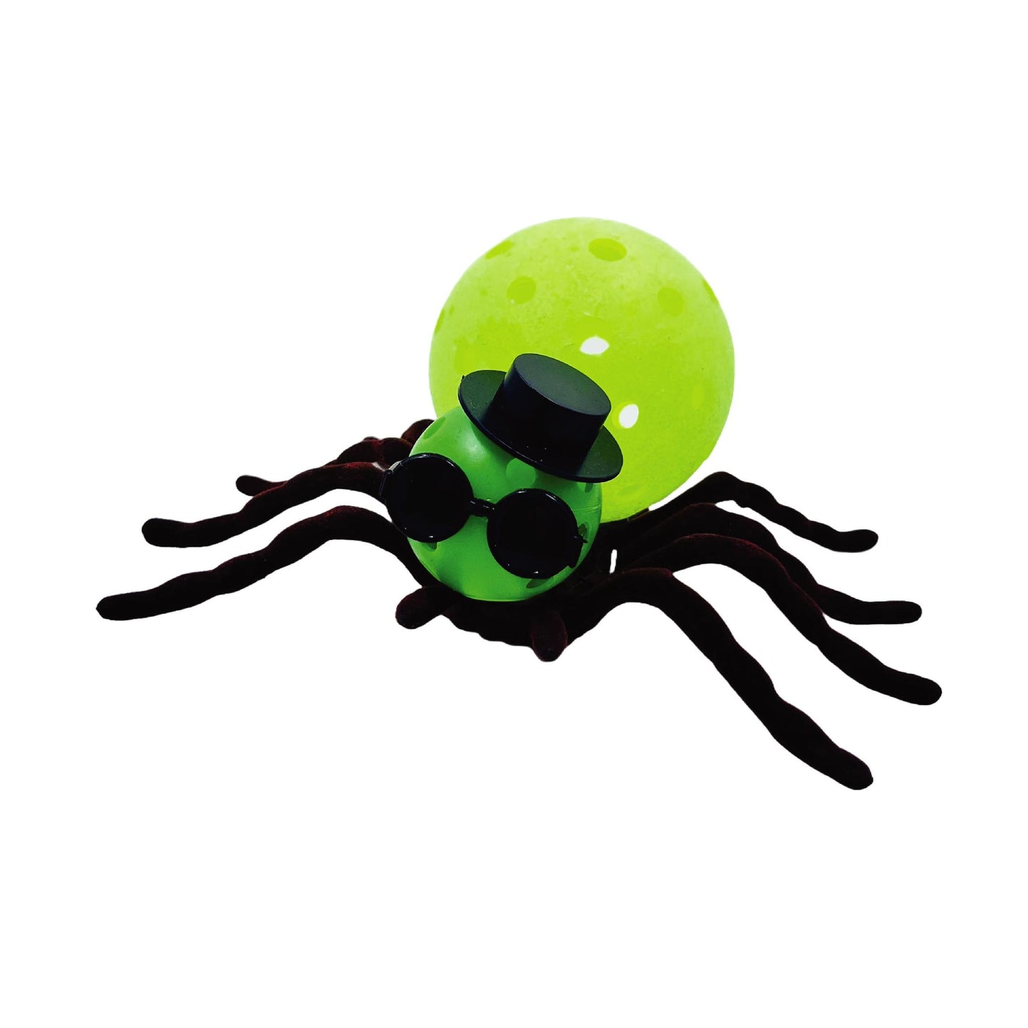 Cool Pickleball Spiders in Sunglasses and Top Hat | Pickleball Halloween Gifts And Decor
