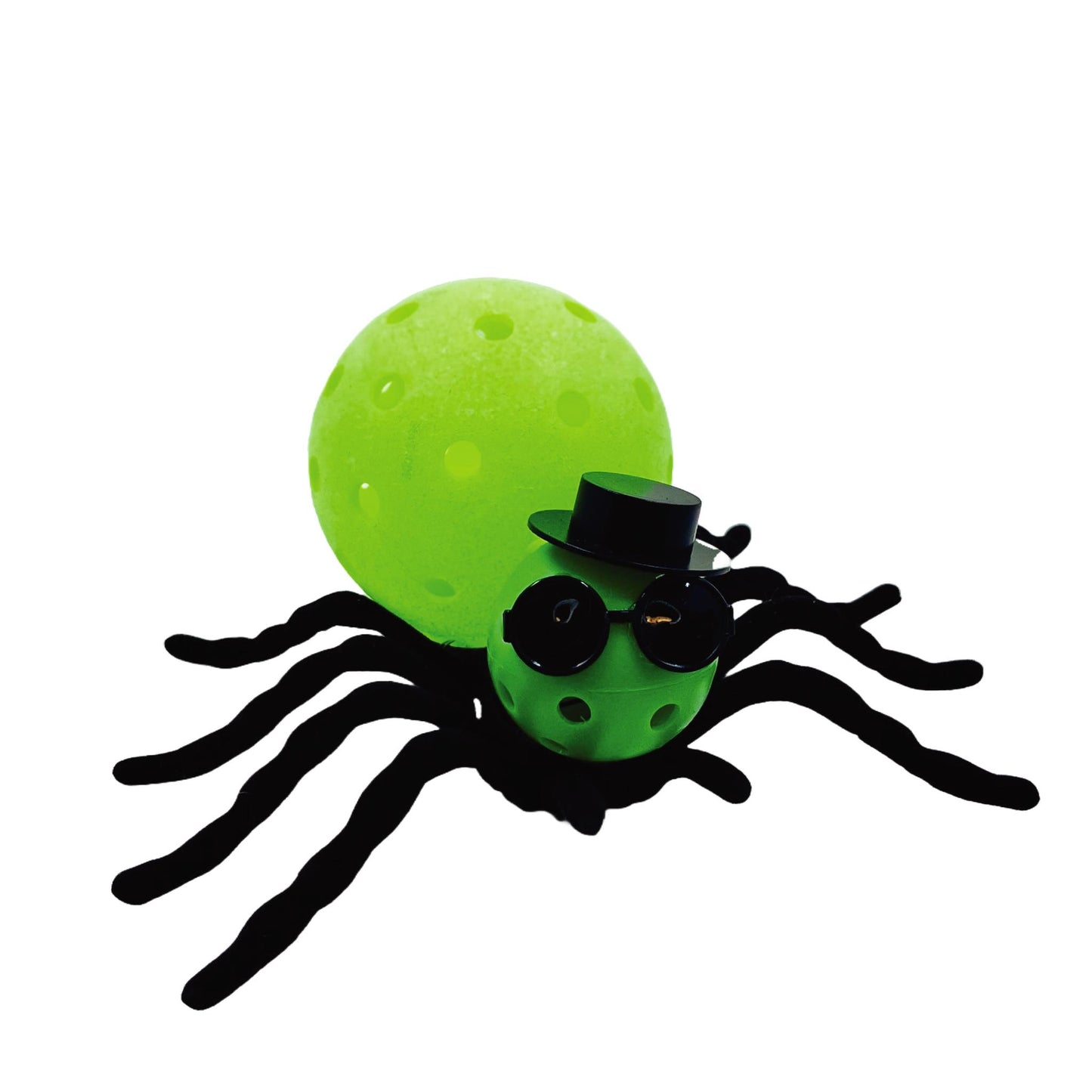 Cool Pickleball Spiders in Sunglasses and Top Hat | Pickleball Halloween Gifts And Decor