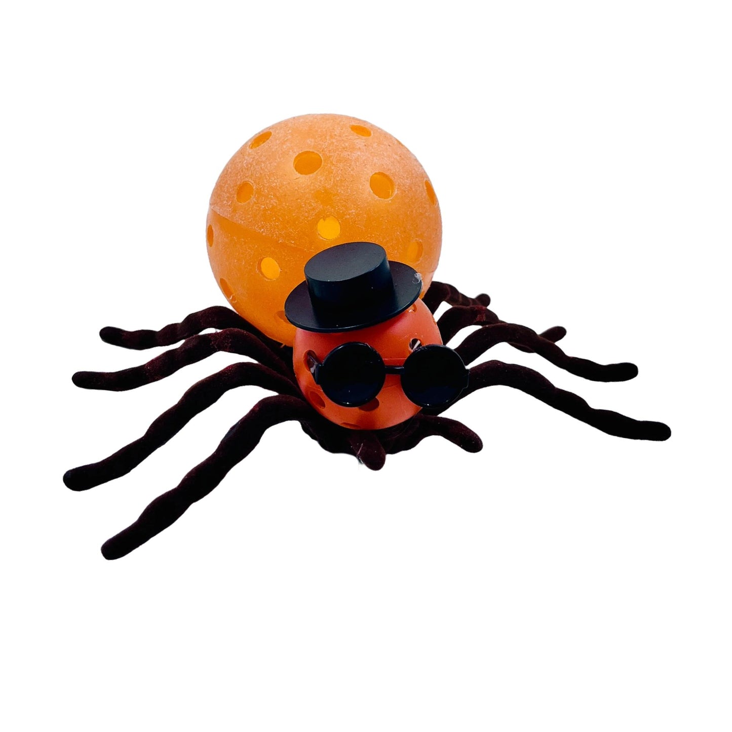 Cool Pickleball Spiders in Sunglasses and Top Hat | Pickleball Halloween Gifts And Decor